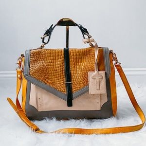 Tory Burch 797 Croc Embossed Leather Bag